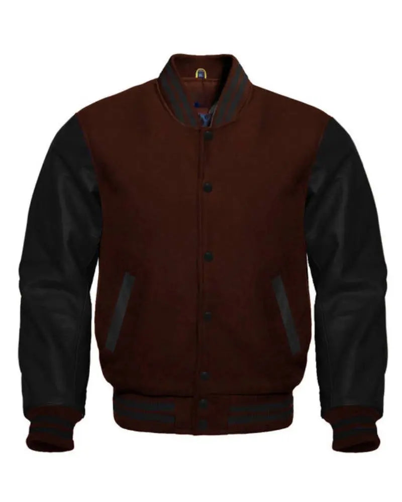 Brown And Black Varsity Jacket USA Jackets