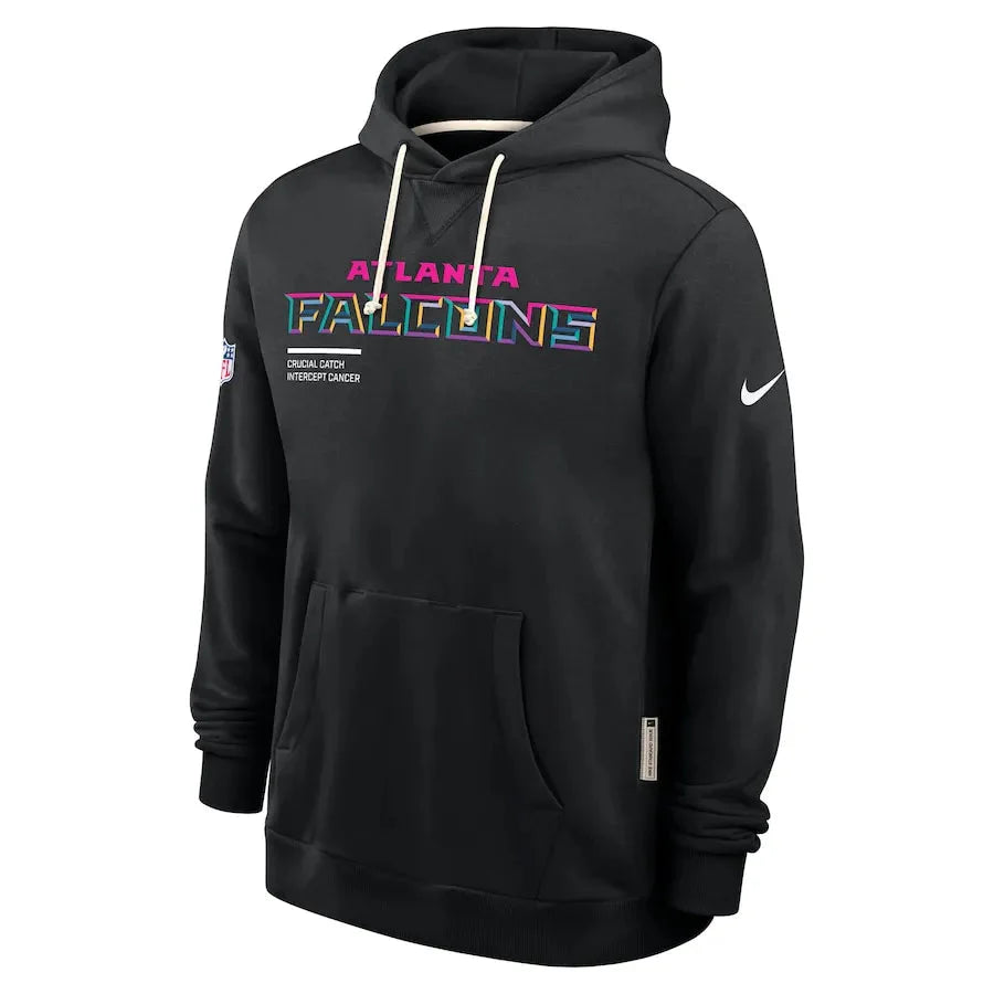 Atlanta Falcons Nike Black 2025 NFL Crucial Catch Sideline Standard Issue Dri-FIT Hoodie USA Jackets