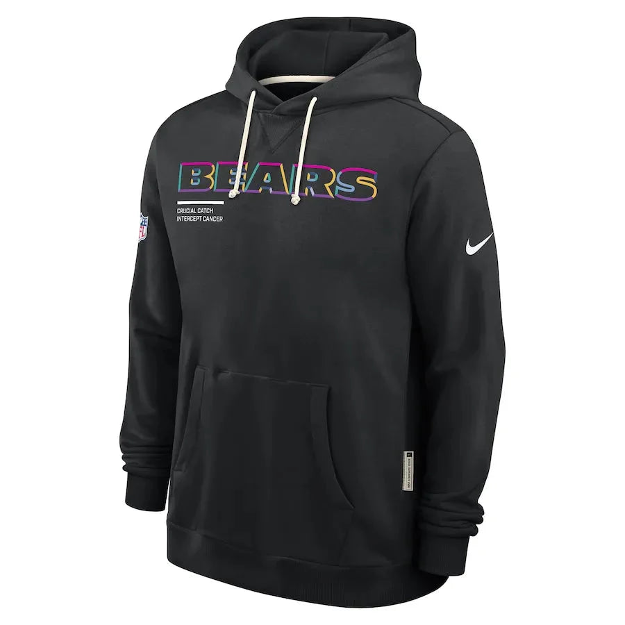 Chicago Bears Nike Black 2025 NFL Crucial Catch Sideline Standard Issue Dri-FIT Hoodie USA Jackets