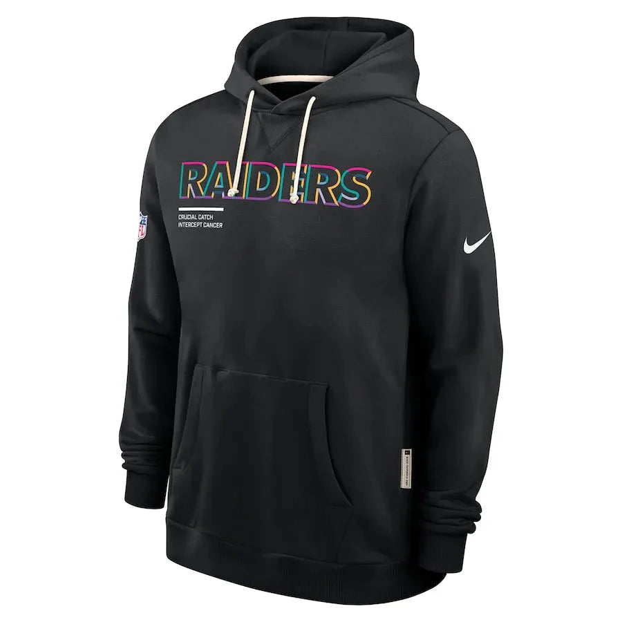 Las Vegas Raiders Nike Black 2025 NFL Crucial Catch Sideline Standard Issue Dri-FIT Hoodie USA Jackets