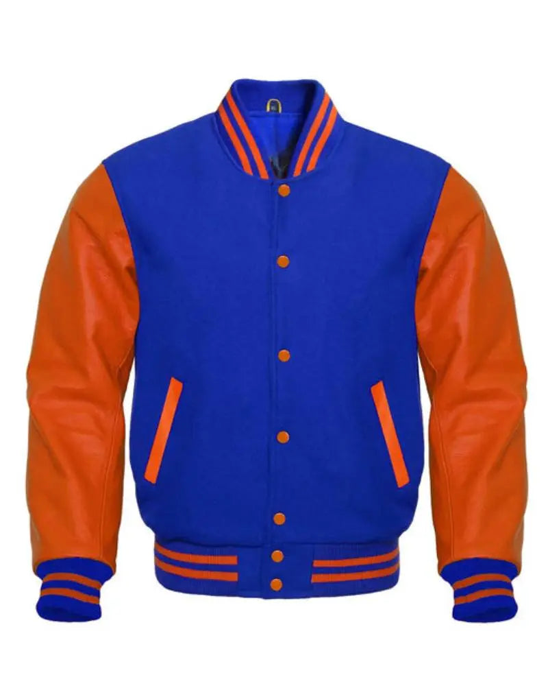 Orange And Blue Varsity Jacket USA Jackets