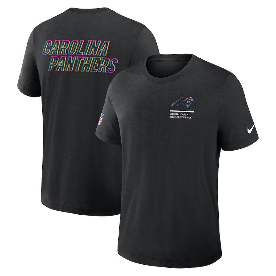 Carolina Panthers Nike Black 2025 NFL Crucial Catch Tri-Blend Dri-FIT T-Shirt NYC Jackets