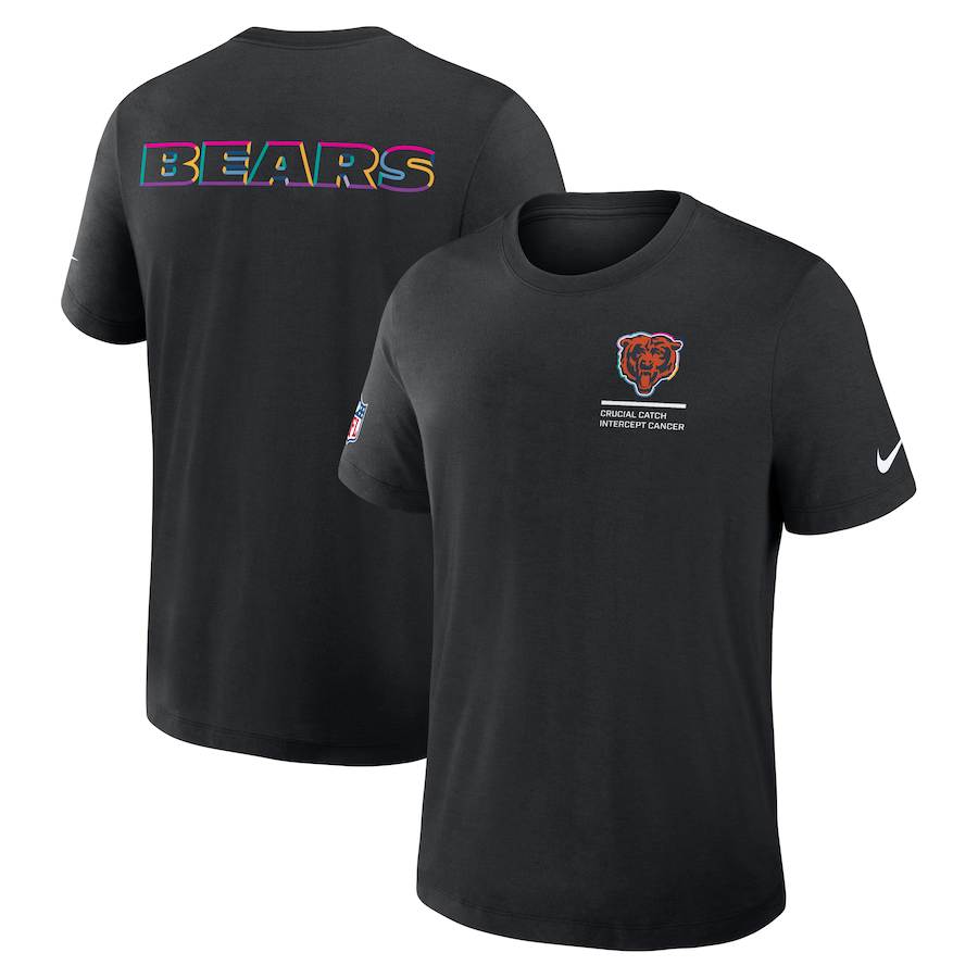 Chicago Bears Nike Black 2025 NFL Crucial Catch Tri-Blend Dri-FIT T-Shirt NYC Jackets