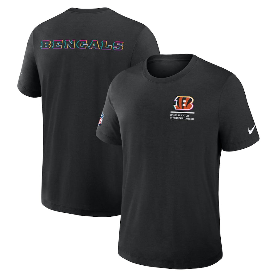 Cincinnati Bengals Nike Black 2025 NFL Crucial Catch Tri-Blend Dri-FIT T-Shirt NYC Jackets