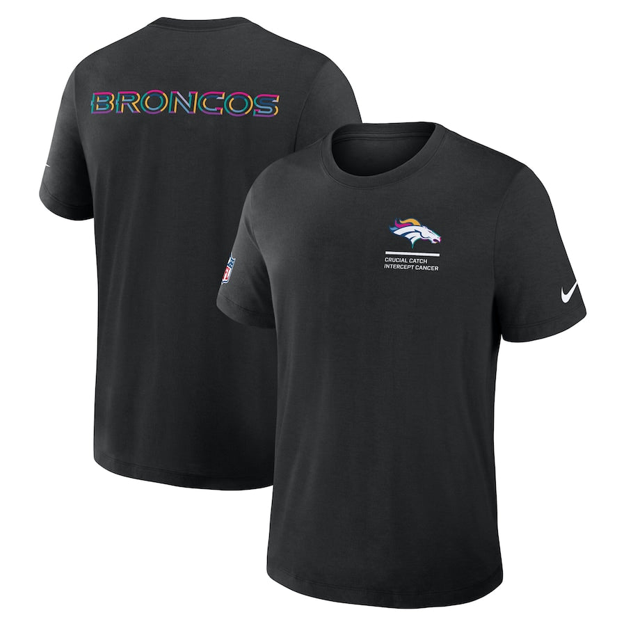 Denver Broncos Nike Black 2025 NFL Crucial Catch Tri-Blend Dri-FIT T-Shirt NYC Jackets