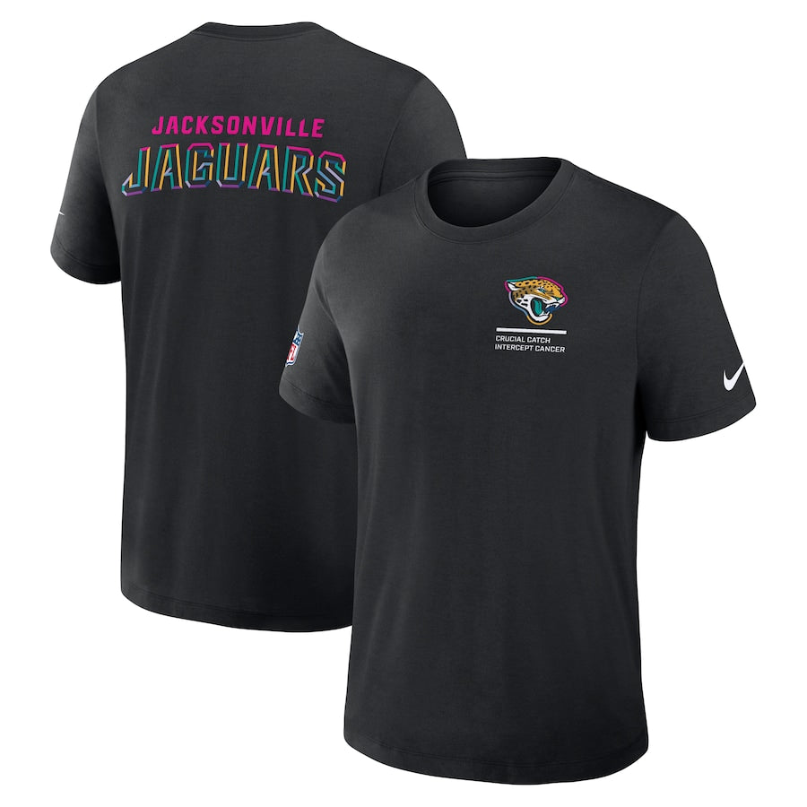 Jacksonville Jaguars Nike Black 2025 NFL Crucial Catch Tri-Blend Dri-FIT T-Shirt NYC Jackets