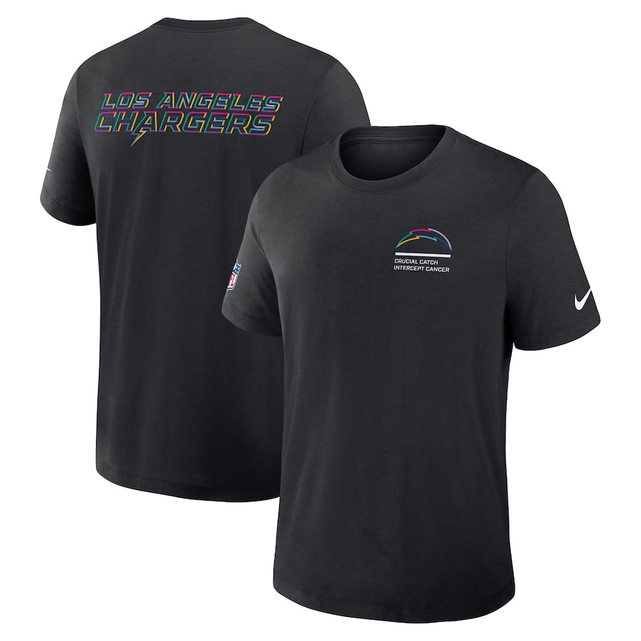 Los Angeles Chargers Nike Black 2025 NFL Crucial Catch Tri-Blend Dri-FIT T-Shirt NYC Jackets