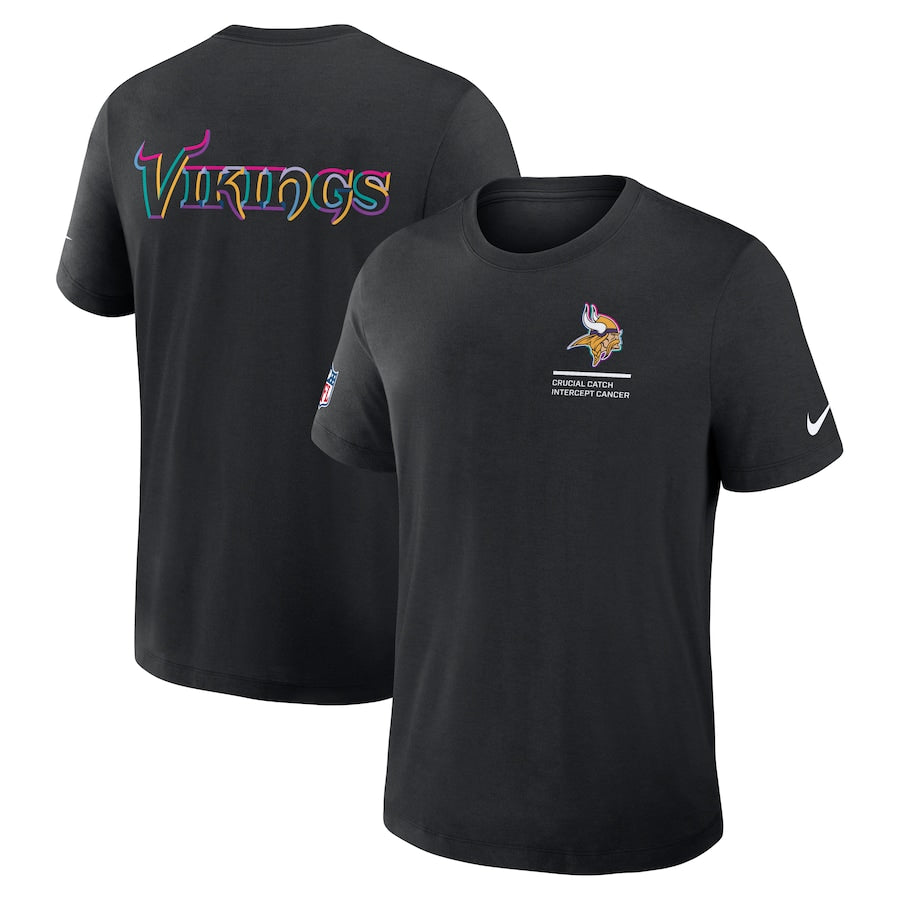 Minnesota Vikings Nike Black 2025 NFL Crucial Catch Tri-Blend Dri-FIT T-Shirt NYC Jackets