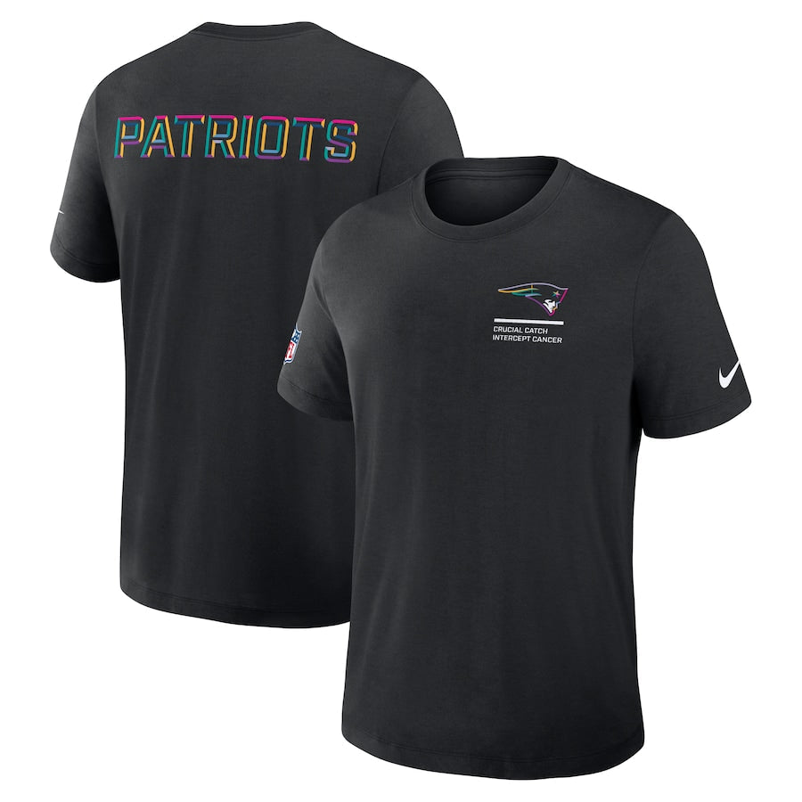 New England Patriots Nike Black 2025 NFL Crucial Catch Tri-Blend Dri-FIT T-Shirt NYC Jackets