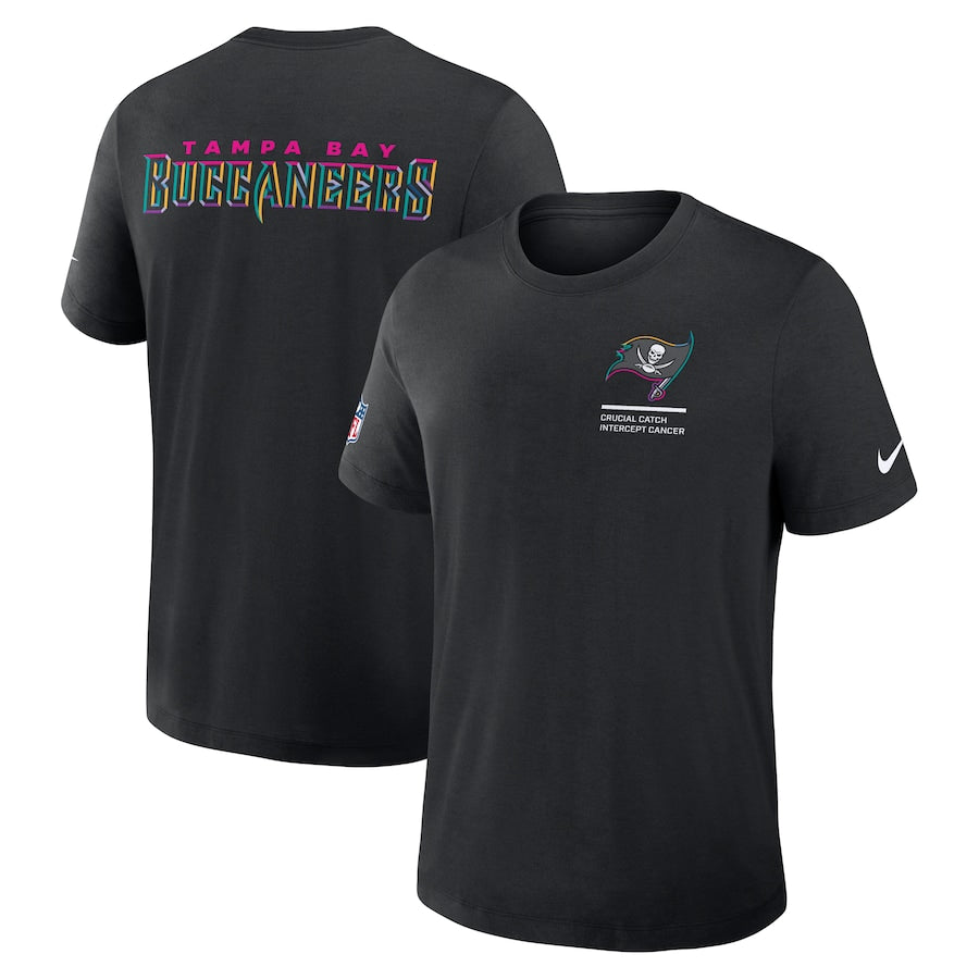 Tampa Bay Buccaneers Nike Black 2025 NFL Crucial Catch Tri-Blend Dri-FIT T-Shirt NYC Jackets