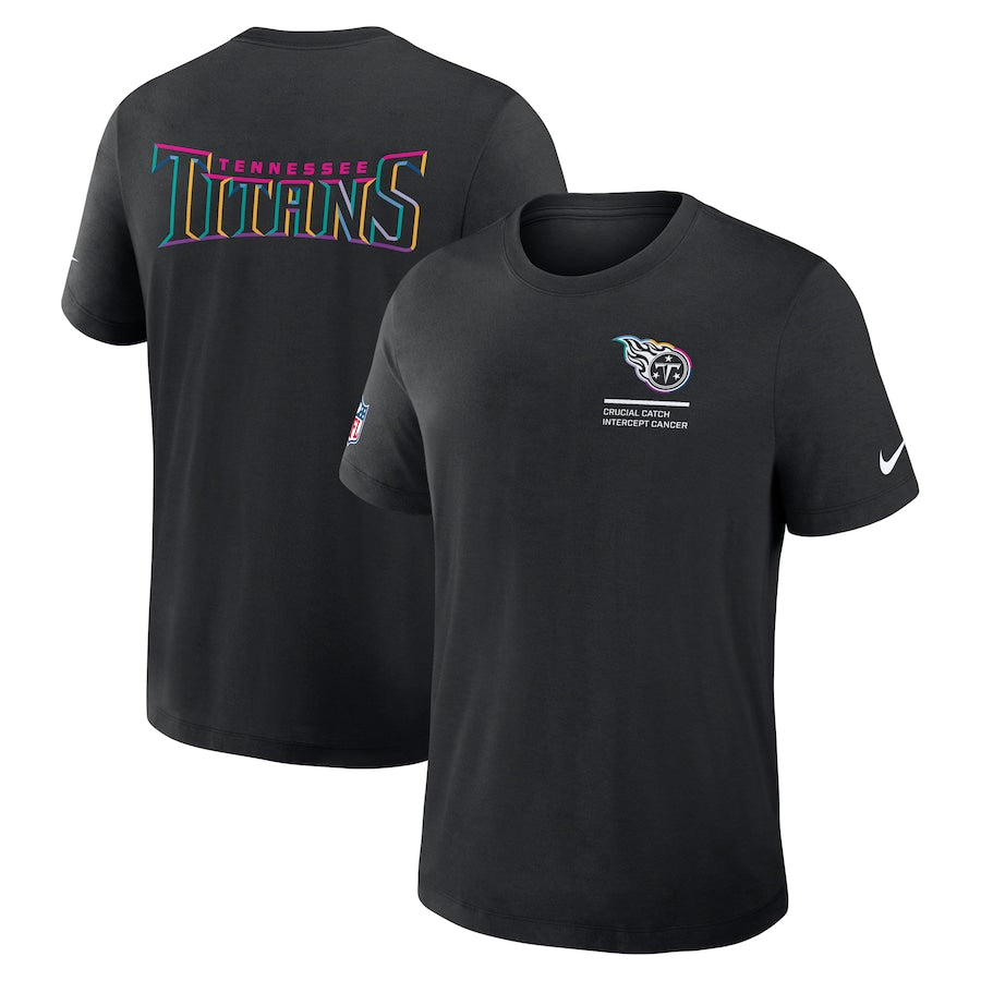 Tennessee Titans Nike Black 2025 NFL Crucial Catch Tri-Blend Dri-FIT T-Shirt NYC Jackets