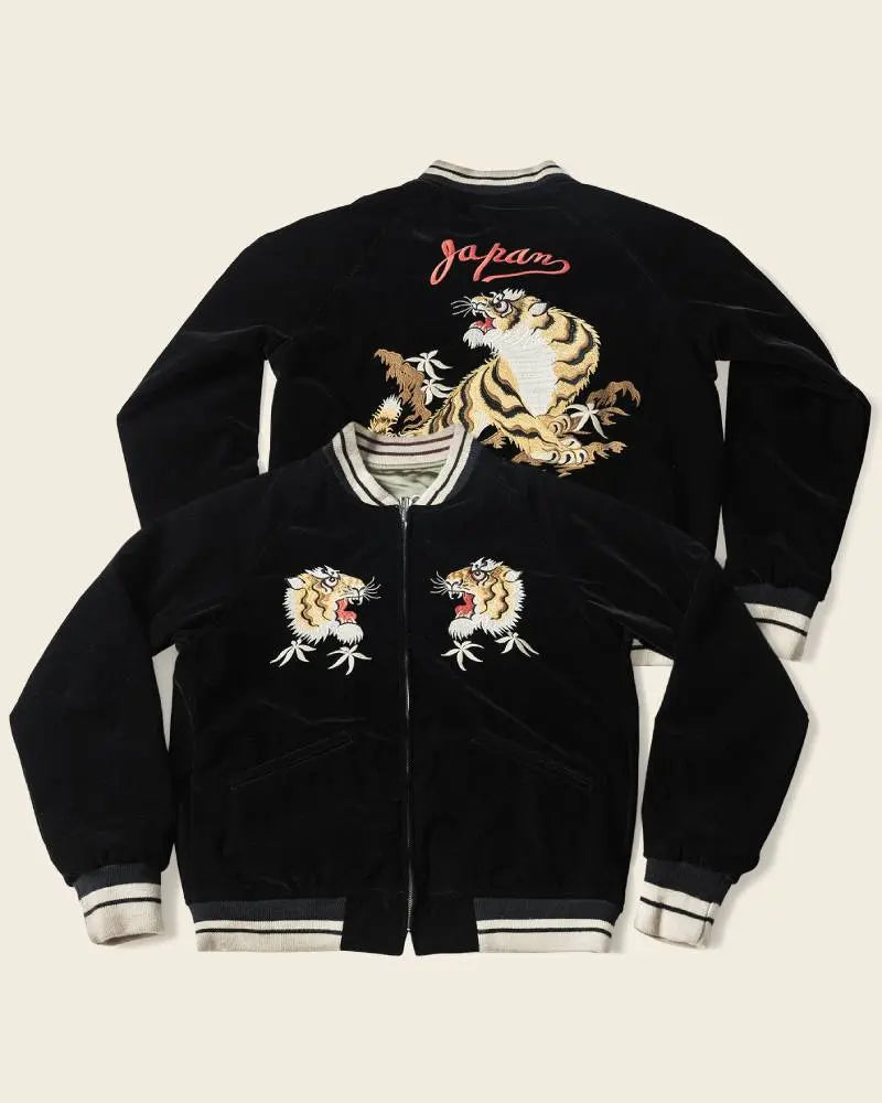 1950s Reversible Acetate Souvenir Jacket – Falcon × Tiger USA Jackets