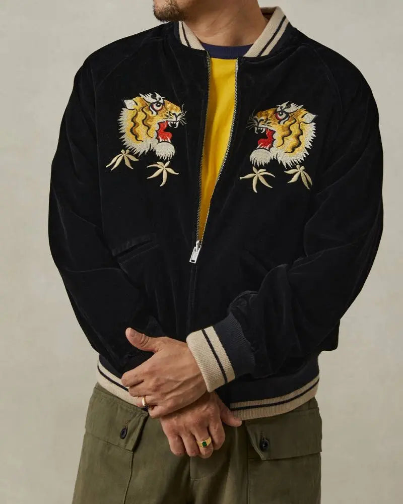 1950s Reversible Acetate Souvenir Jacket – Falcon × Tiger USA Jackets