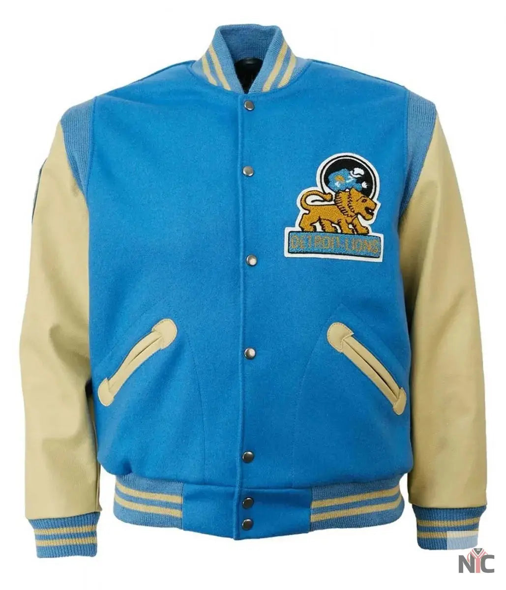 1952 Detroit Lions Cream and Blue Jacket USA Jackets