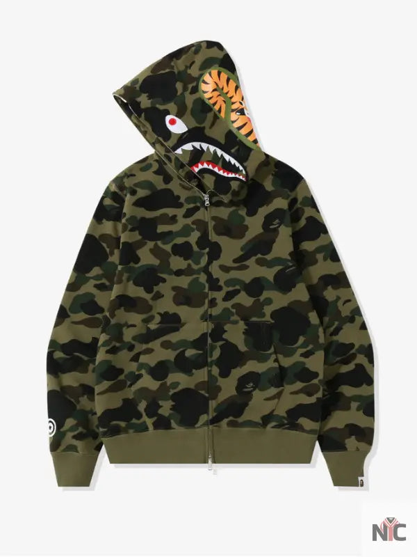 1st Camo Shark Full Zip Hoodie USA Jackets