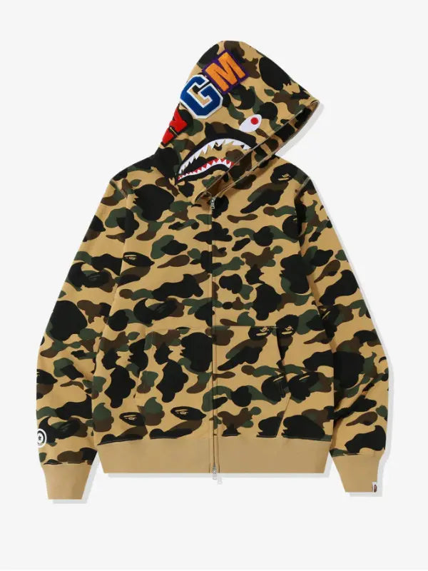 1st Camo Shark Full Zip Hoodie USA Jackets
