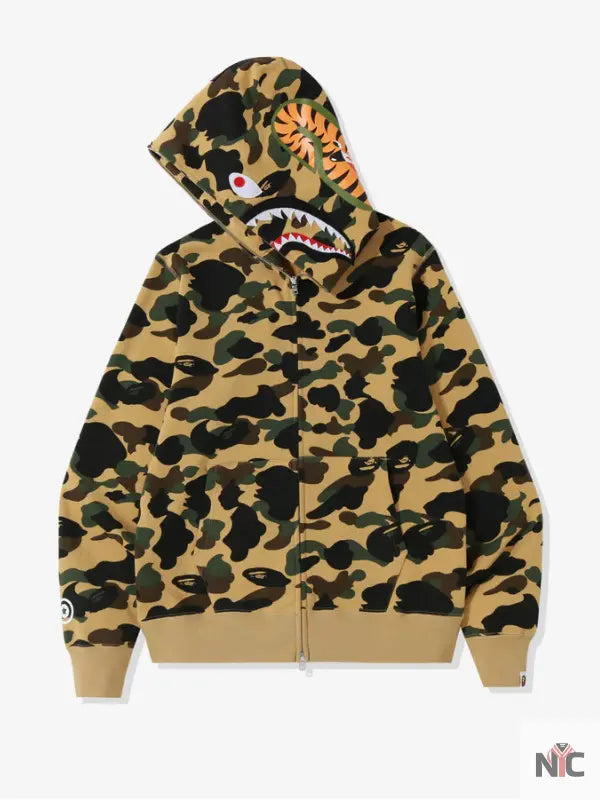 1st Camo Shark Full Zip Hoodie USA Jackets