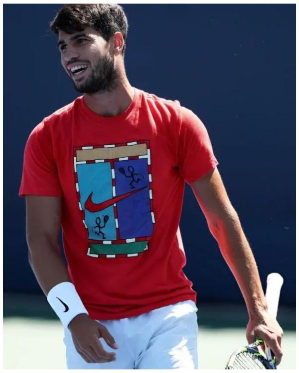 Carlos Alcaraz 2025 US Open Red T-Shirt USA Jackets