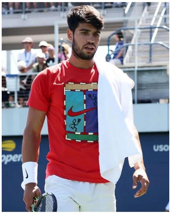 Carlos Alcaraz 2025 US Open Red T-Shirt USA Jackets