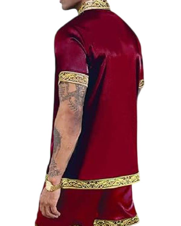 90 Day Fiance Pillow Talk Burgundy & Gold Trim Pajamas USA Jackets