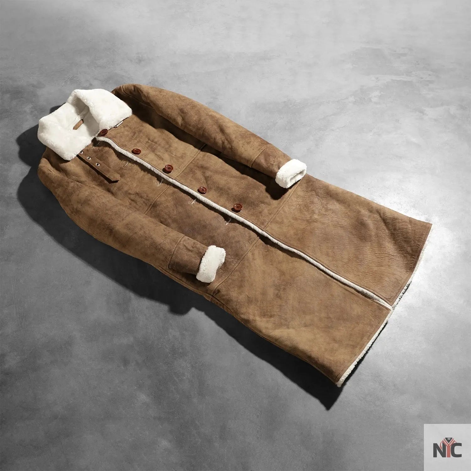 Alina Shearling Brown Leather Coat USA Jackets