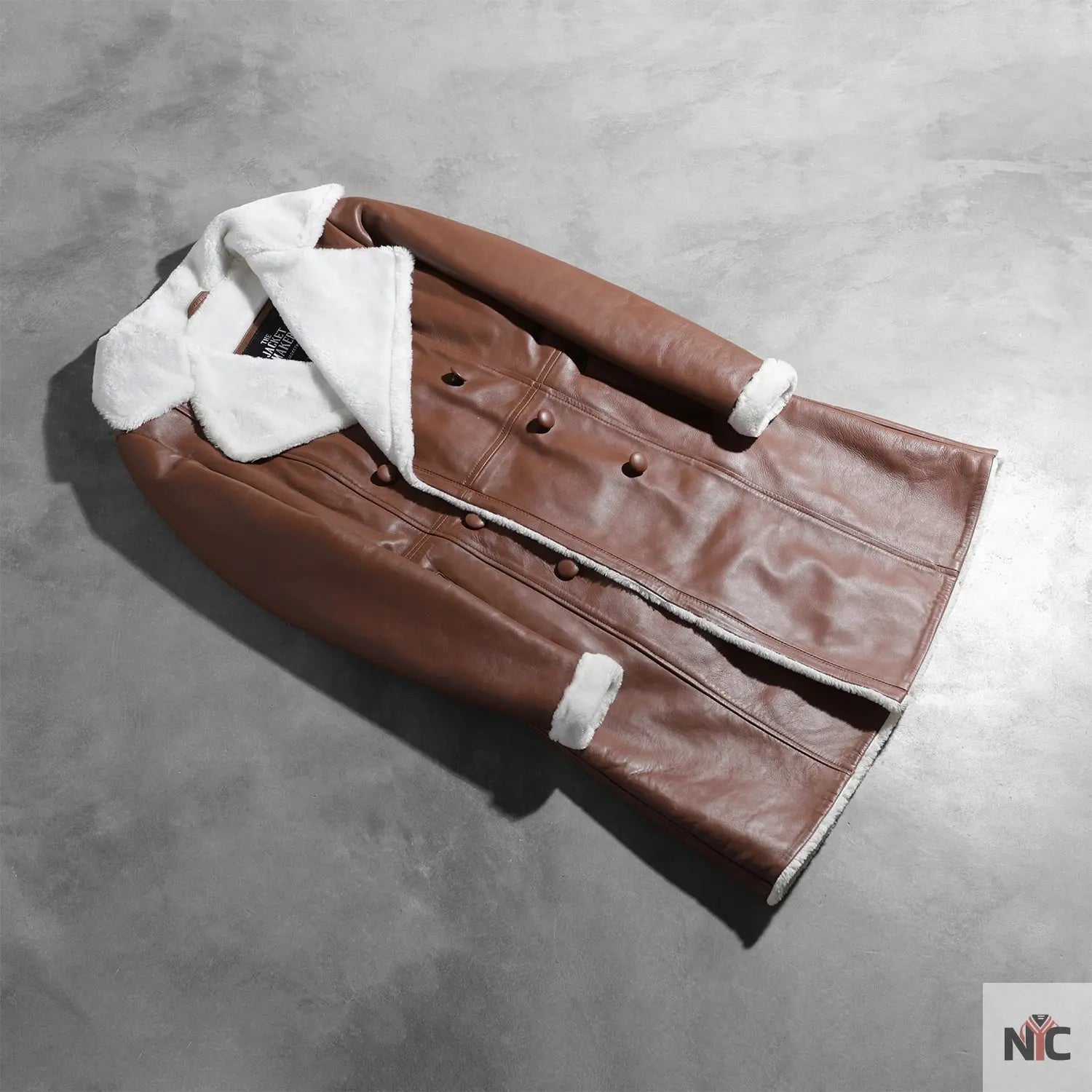 Amie Brown Double Breasted Shearling Coat USA Jackets