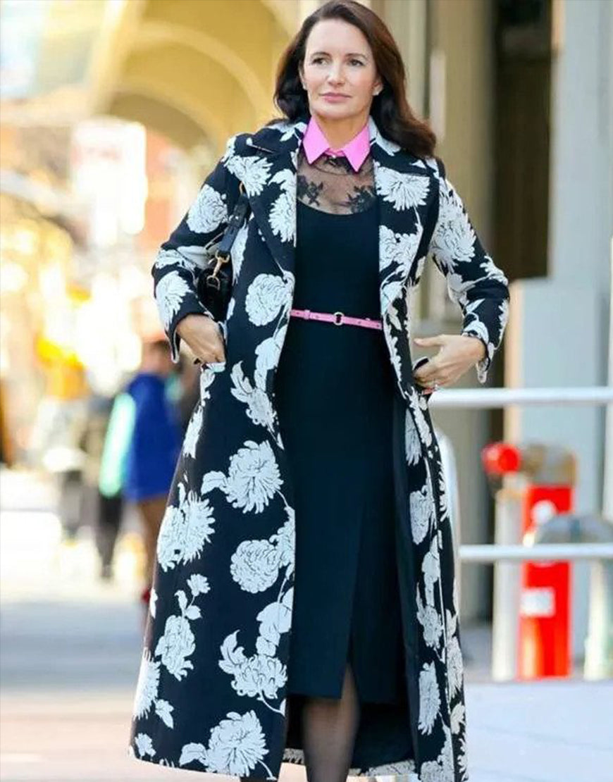 And Just Like That S02 Kristin Davis Floral Trench Coat USA Jackets