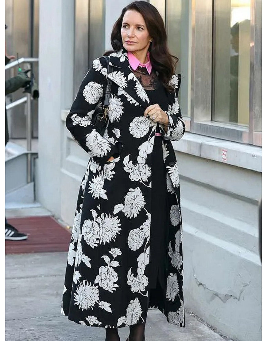 And Just Like That S02 Kristin Davis Floral Trench Coat USA Jackets