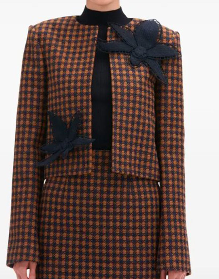 And Just Like That S03 Charlotte York Checked Orchid Jacket USA Jackets