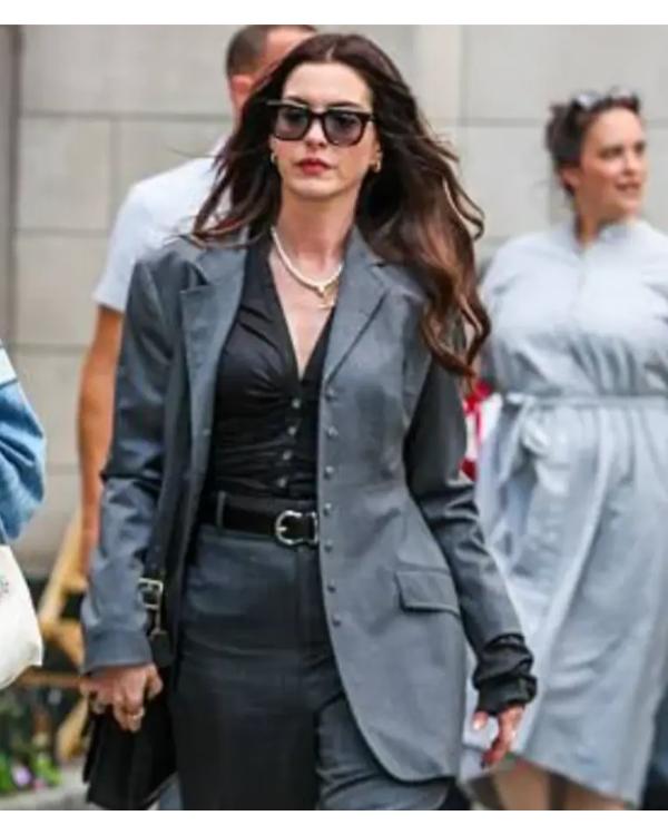 Anne Hathaway Devil Wears Prada 2 Grey Blazer USA Jackets