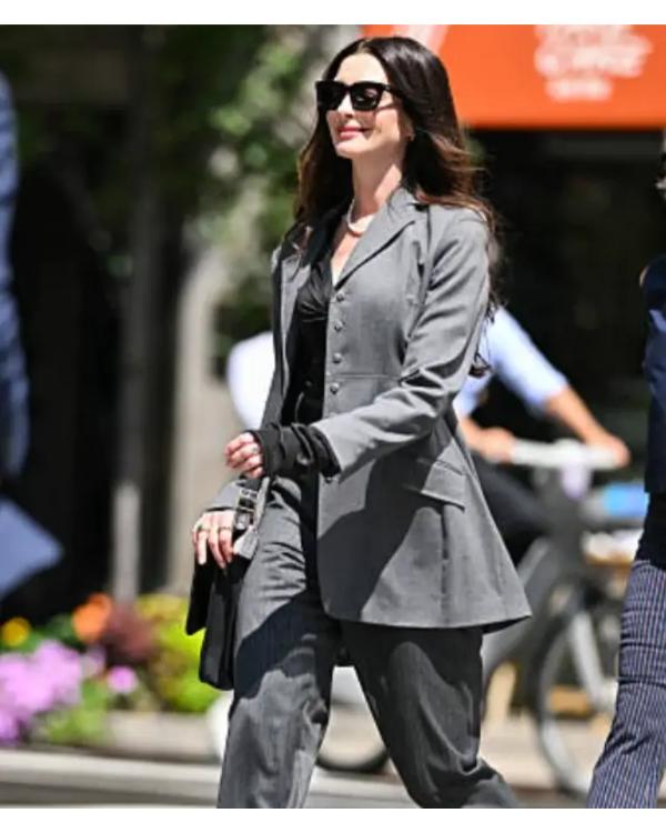 Anne Hathaway Devil Wears Prada 2 Grey Blazer USA Jackets