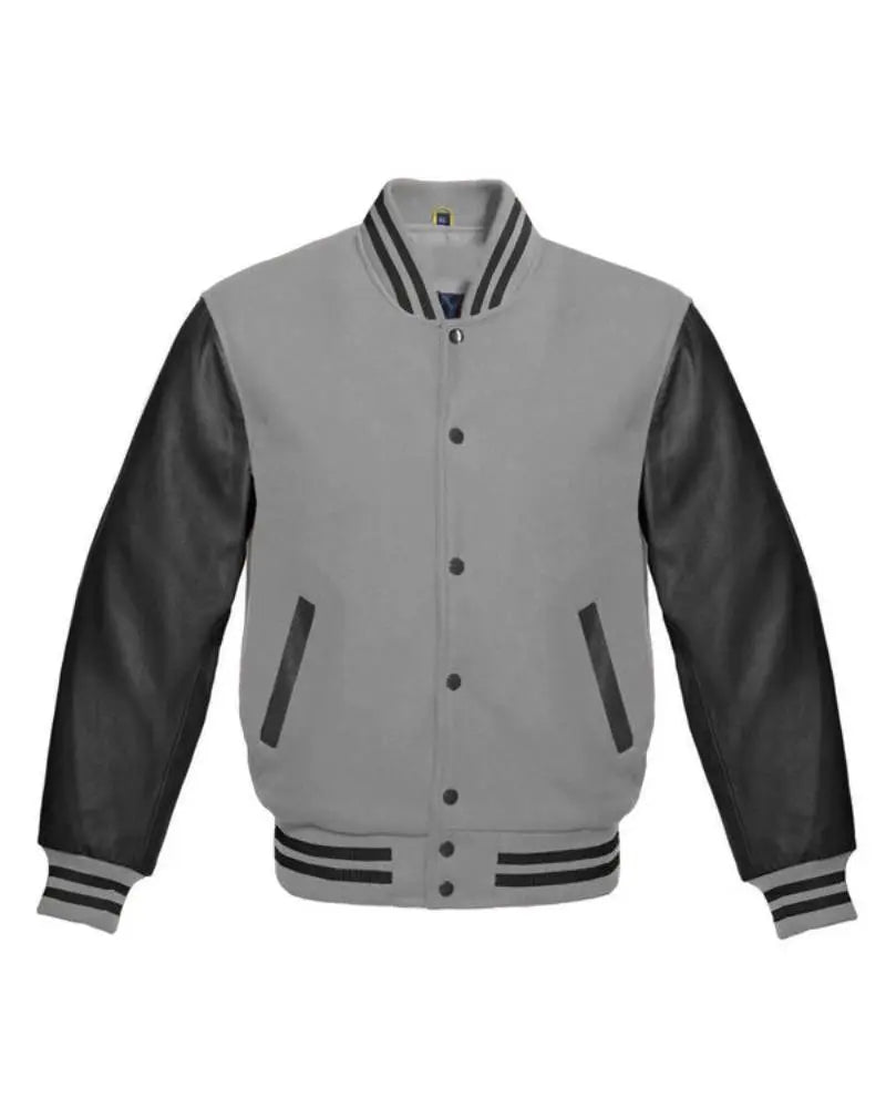 Black And Gray Varsity Jacket USA Jackets