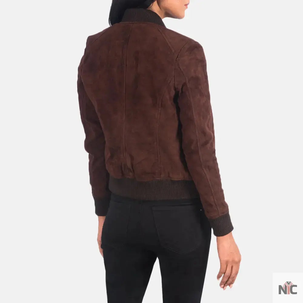 Bliss Brown Suede Bomber Jacket USA Jackets