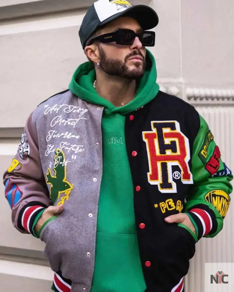 Bright Future Colorblock Varsity Jacket USA Jackets