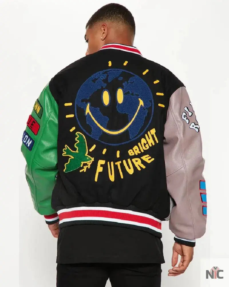 Bright Future Colorblock Varsity Jacket USA Jackets