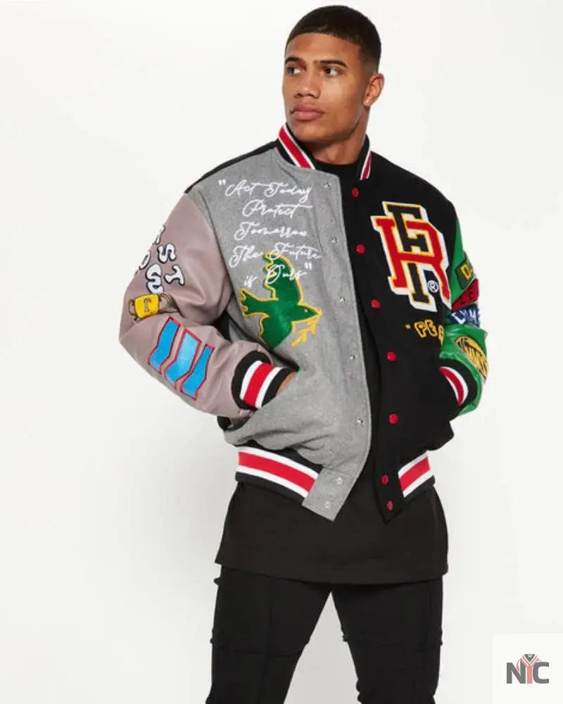 Bright Future Colorblock Varsity Jacket USA Jackets