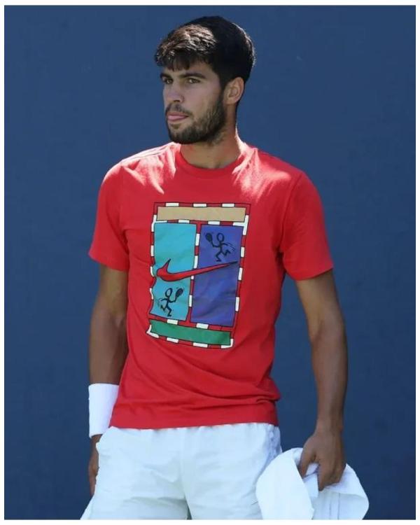 Carlos Alcaraz 2025 US Open Red T-Shirt USA Jackets