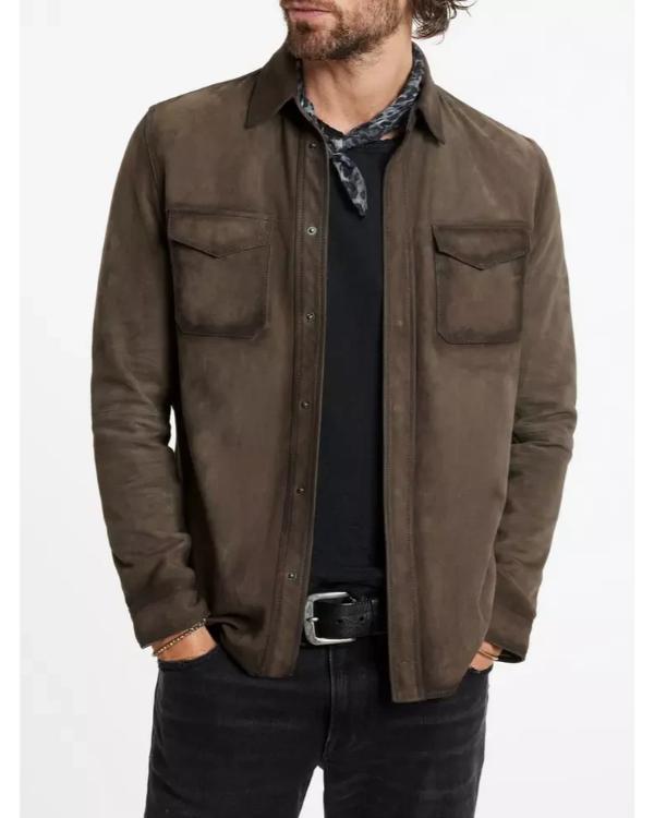 Caught In The Act Double Life S01 Hasani Brown Suede Overshirt USA Jackets