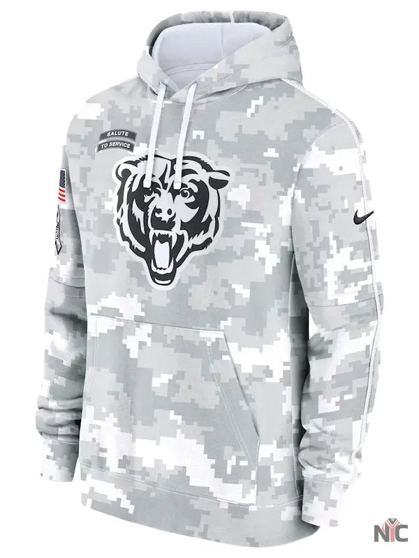 Chicago Bears Salute To Service Camo 2024 Hoodie USA Jackets