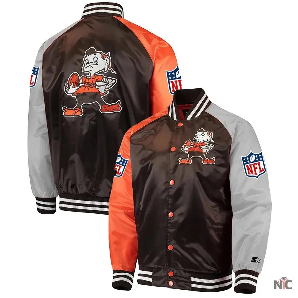 Cleveland Browns Lead Off Varsity Satin Jacket USA Jackets