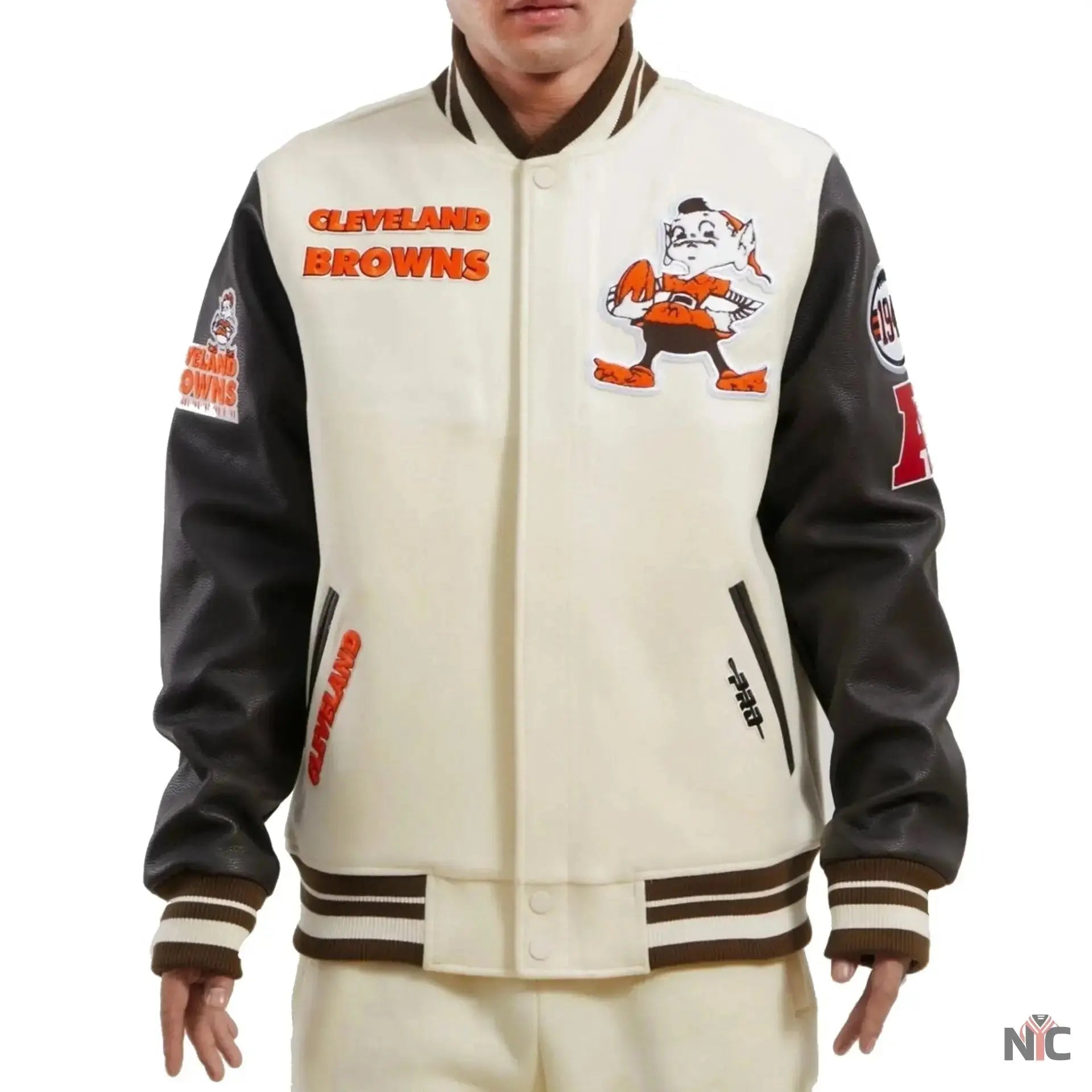 Cleveland Browns Wool and Leather Varsity Jacket USA Jackets