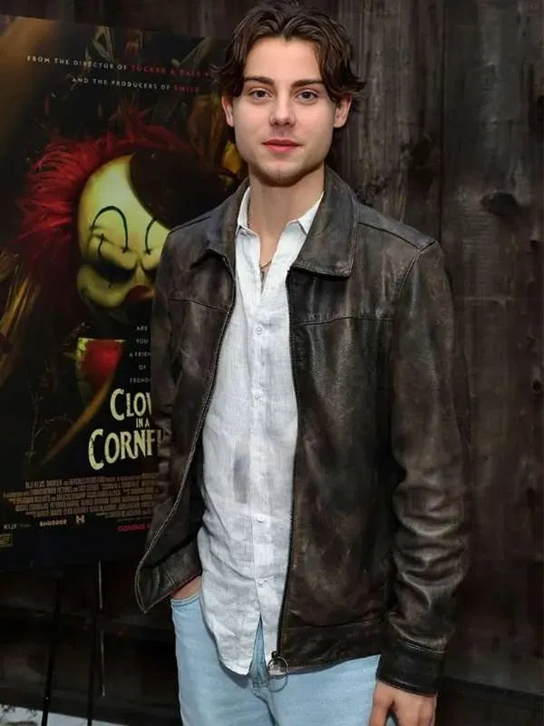 Clown in a Cornfield Carson MacCormac Brown Leather Jacket USA Jackets