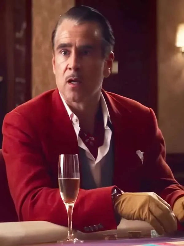 Colin Farrell Ballad of a Small Player 2025 Red Blazer USA Jackets