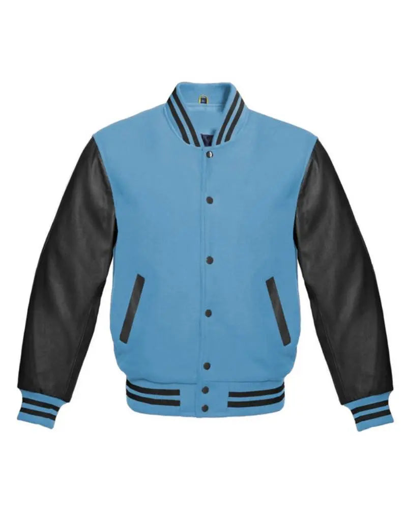 Columbia Blue And Black Varsity Jacket USA Jackets