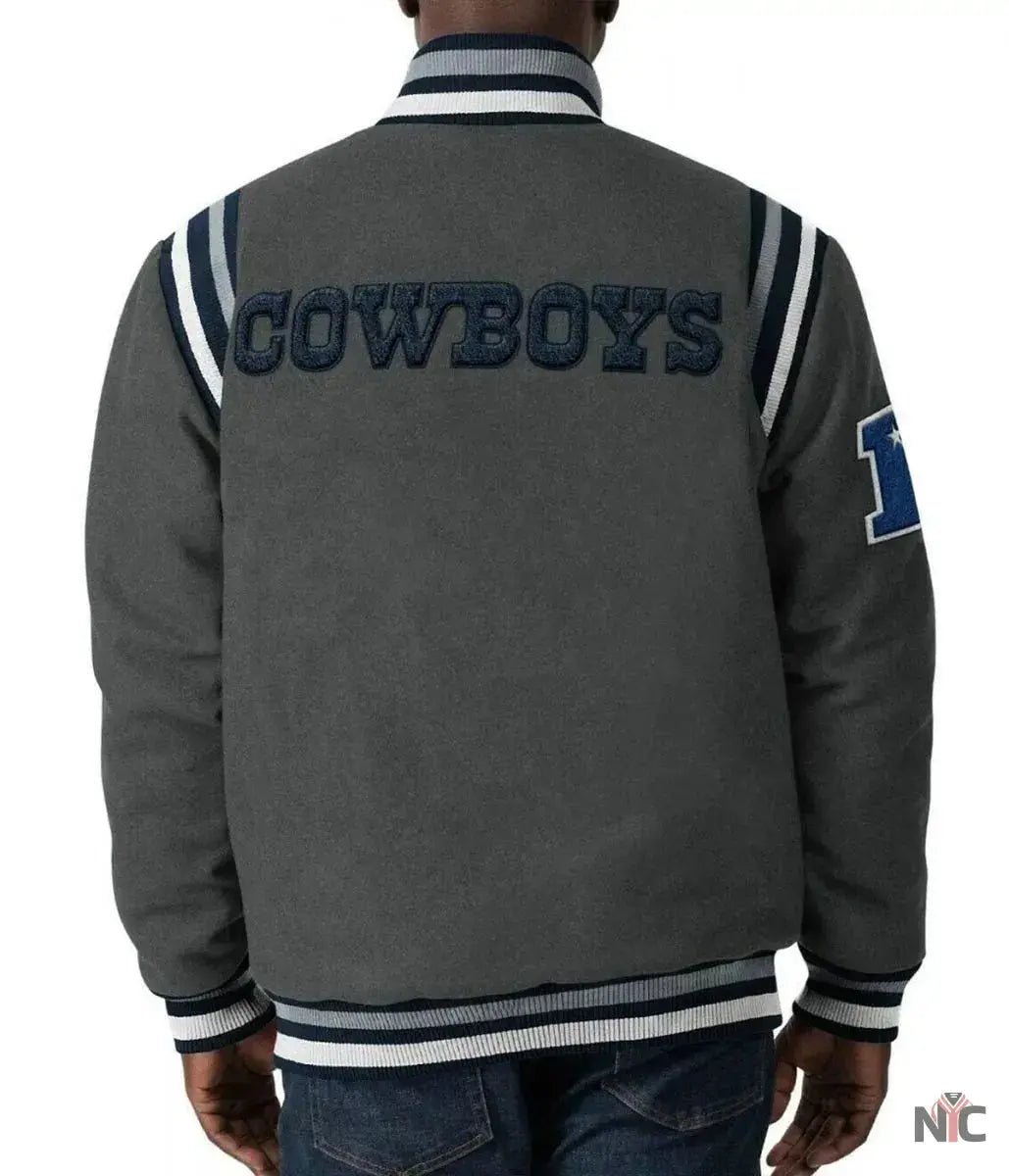 Dallas Cowboys Gray Varsity Wool Jacket USA Jackets