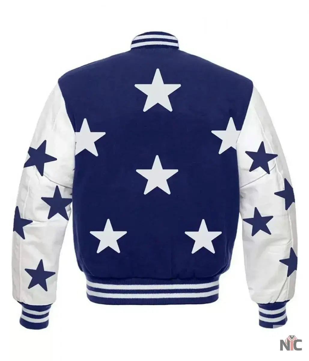 Dallas Cowboys Stars Varsity Royal Blue and White Jacket USA Jackets