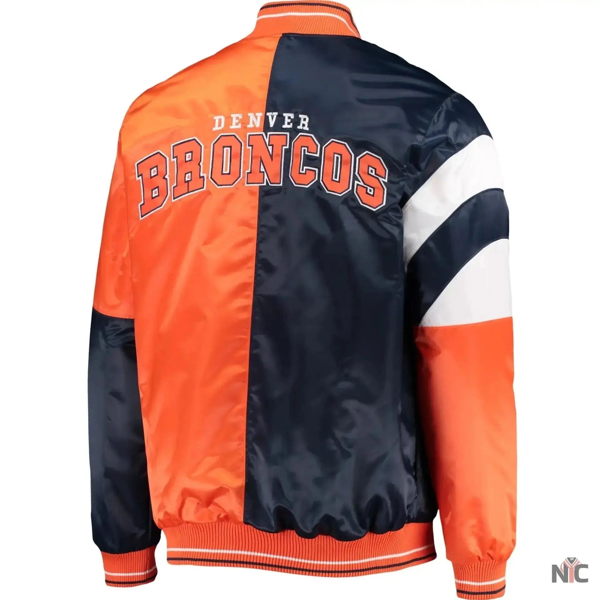 Denver Broncos Classic Rib Satin Varsity Jacket USA Jackets