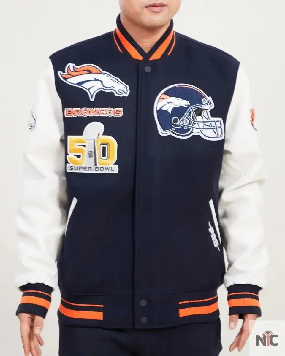 Denver Broncos Mash Up Wool Varsity Jacket USA Jackets