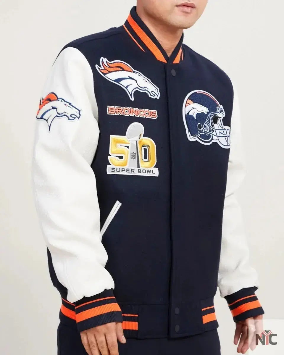 Denver Broncos Mash Up Wool Varsity Jacket USA Jackets