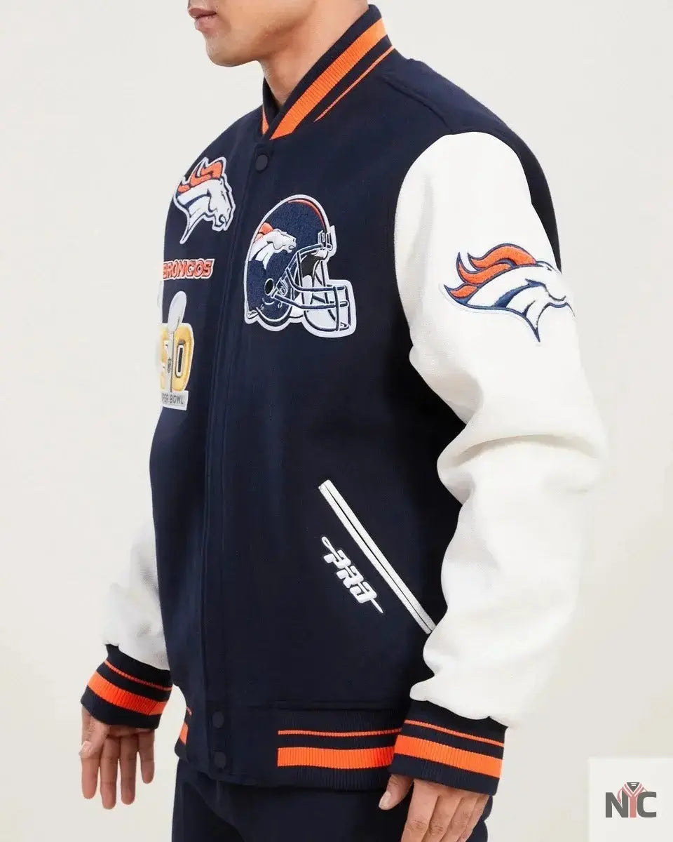 Denver Broncos Mash Up Wool Varsity Jacket USA Jackets
